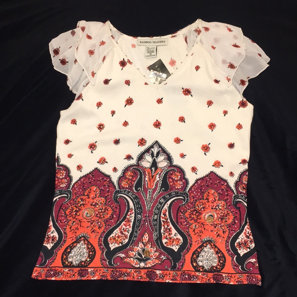NWT Bamboo Traders Short Sleeved Top